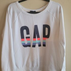 GAP WOMEN'S White Sweatshirt with Logo size XL